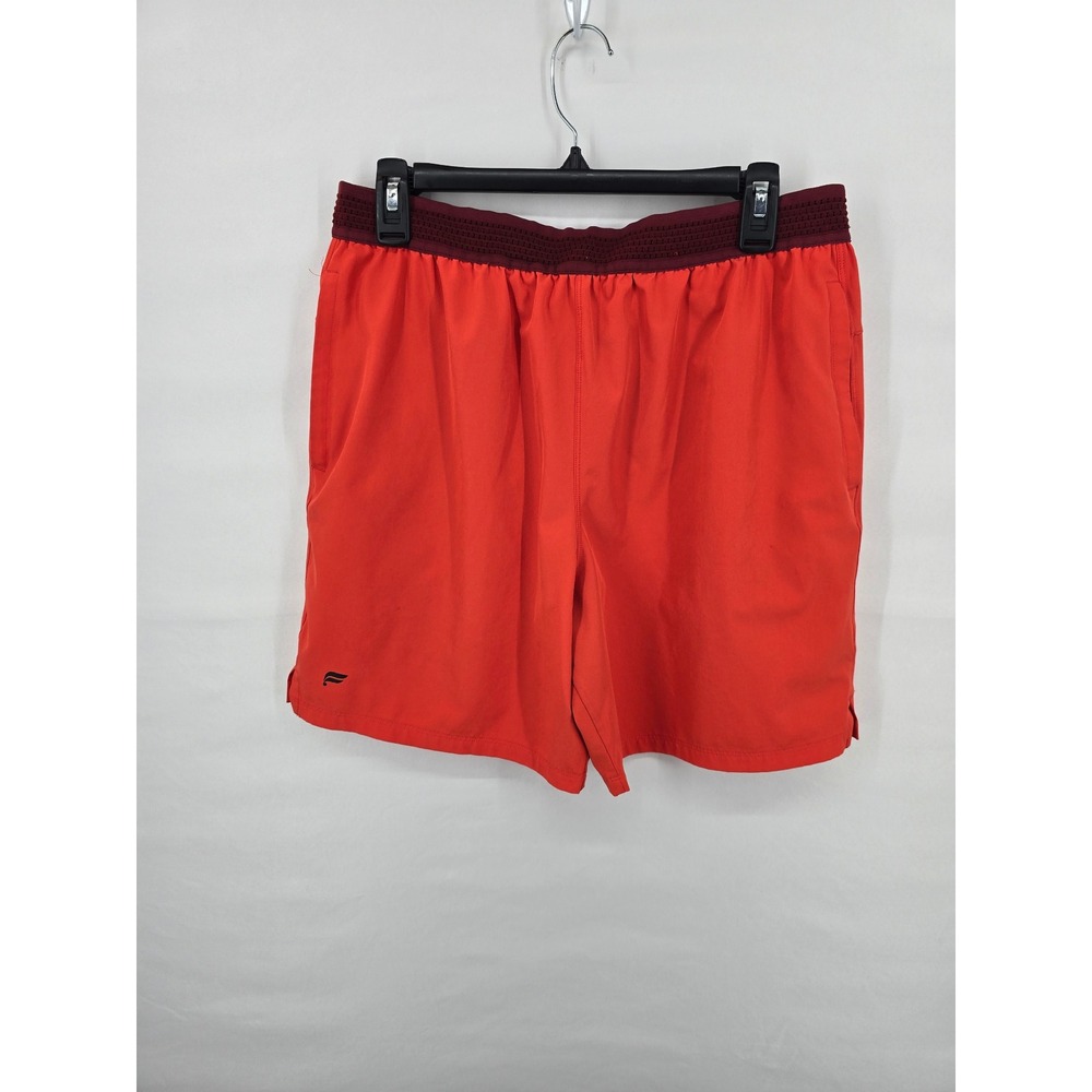 Fabletics Mens‎ Fundamental Athletic Shorts Red Burgundy Waistband Size Large